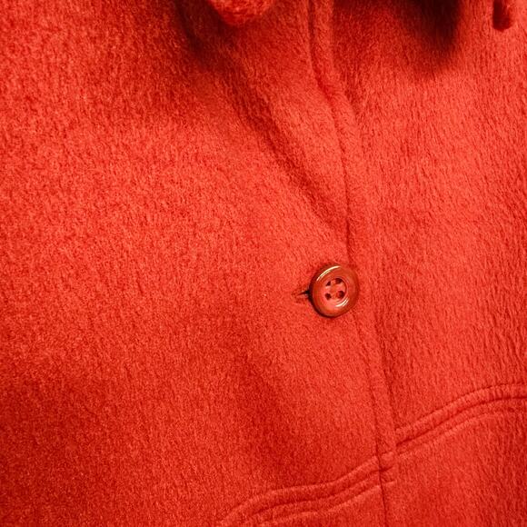 Apple Seeds Long Sleeve Button Down Coat Jacket Women Large Red Outerwear Office - Picture 3 of 9